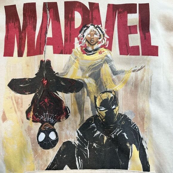 NWT Marvel Unisex Cream Color Graphic Hoodie - Size Medium - Picture 6 of 6